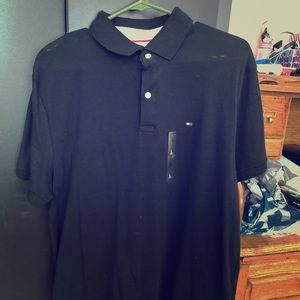 Black Tommy Hilfiger polo t-shirt